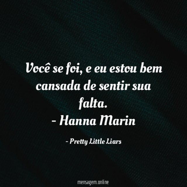 Você se foi
