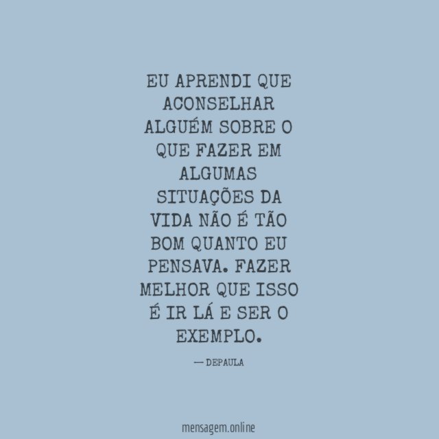 EU APRENDI QUE ACONSELHAR ALGUÉM SOBRE O QUE