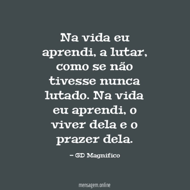 Na vida eu aprendi