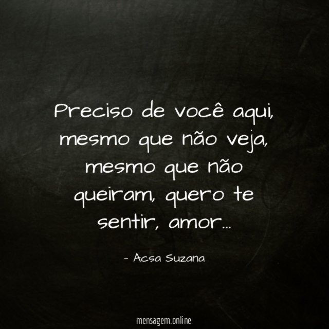 Preciso de você aqui