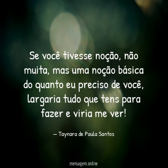 Se você tivesse noção