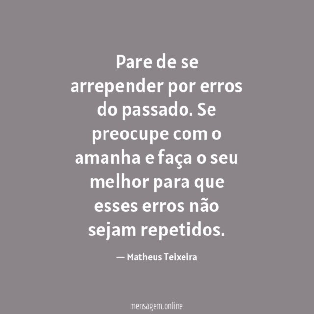 Pare de se arrepender por erros do passado