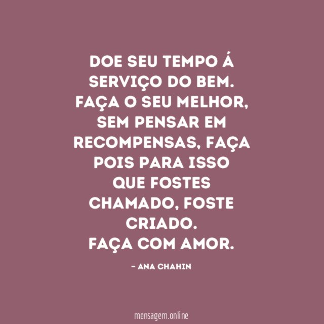 DOE SEU TEMPO Á SERVIÇO DO BEM