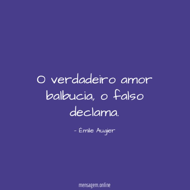 O verdadeiro amor balbucia