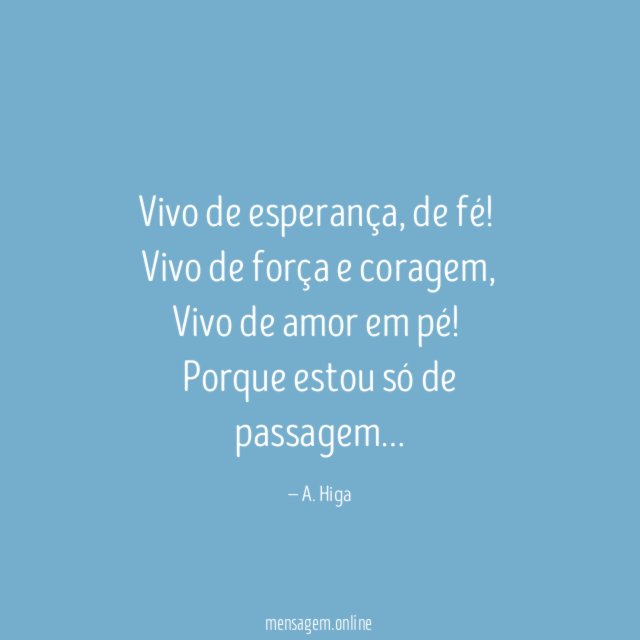 Vivo de esperança