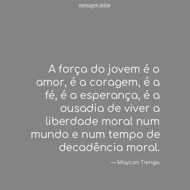 A força do jovem é o amor