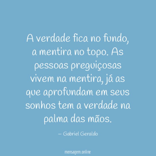 A verdade fica no fundo