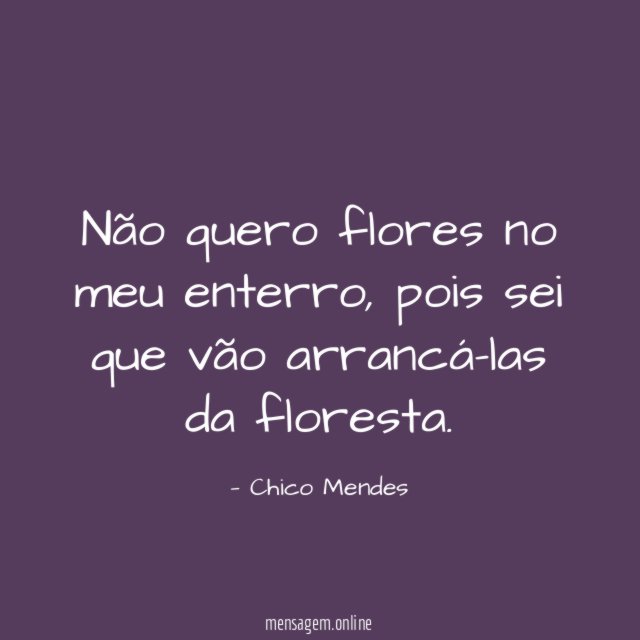 Não quero flores no meu enterro