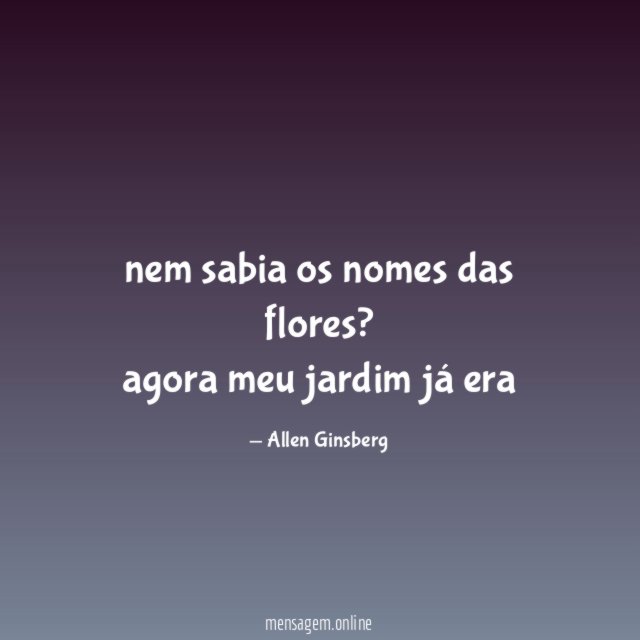 nem sabia os nomes das flores