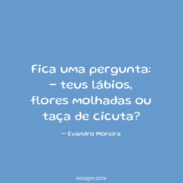 Fica uma pergunta