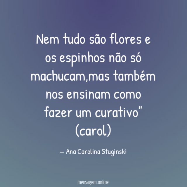 Nem tudo são flores e os espinhos não só machucam