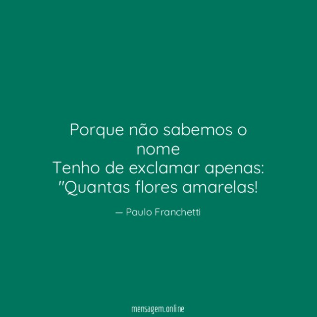 Porque não sabemos o nome Tenho de exclamar apenas