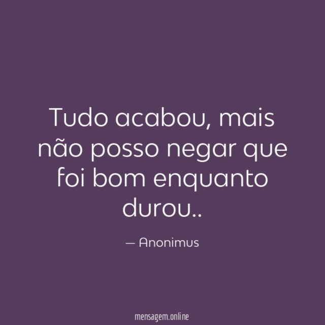 Tudo acabou
