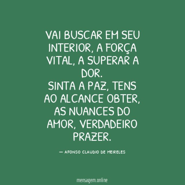 Vai buscar em seu interior