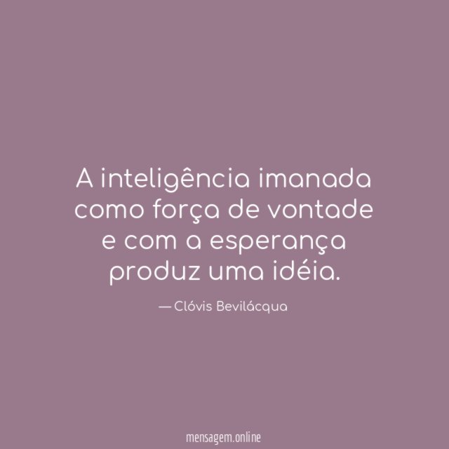 A inteligência imanada como força de vontade