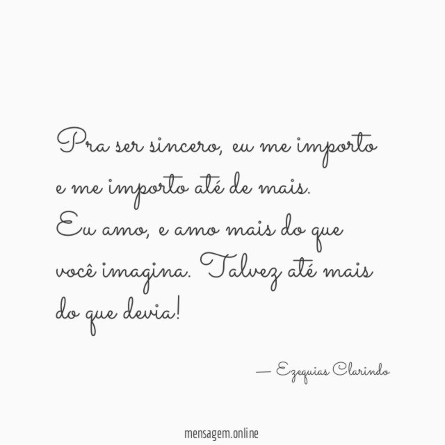 Pra ser sincero