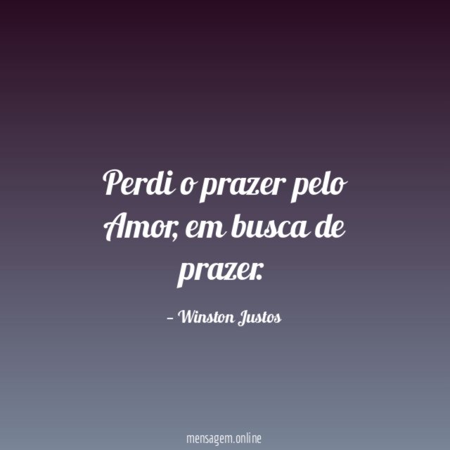 Perdi o prazer pelo Amor
