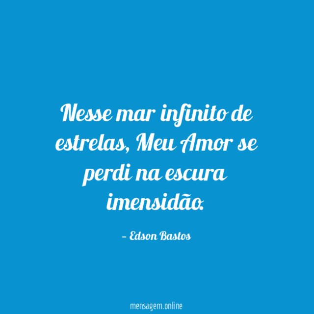 Nesse mar infinito de estrelas