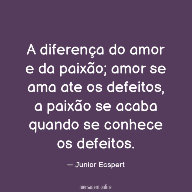A diferença do amor e da paixão