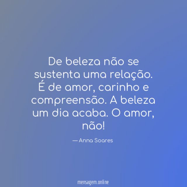 De beleza não se sustenta uma relação