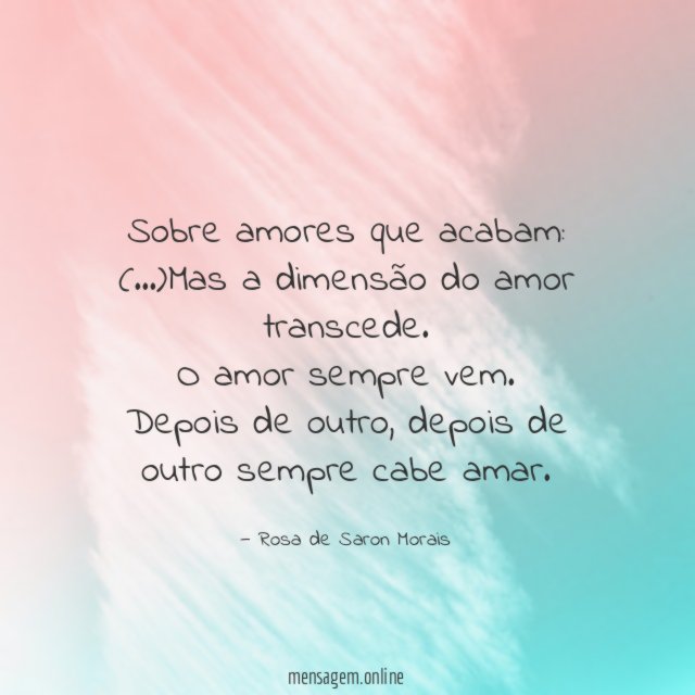 Sobre amores que acabam