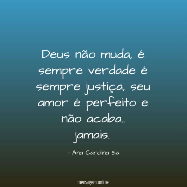 Deus não muda