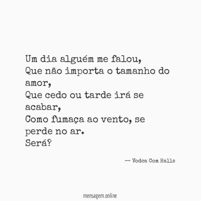 Um dia alguém me falou