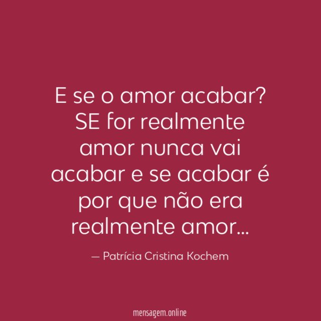 E se o amor acabar