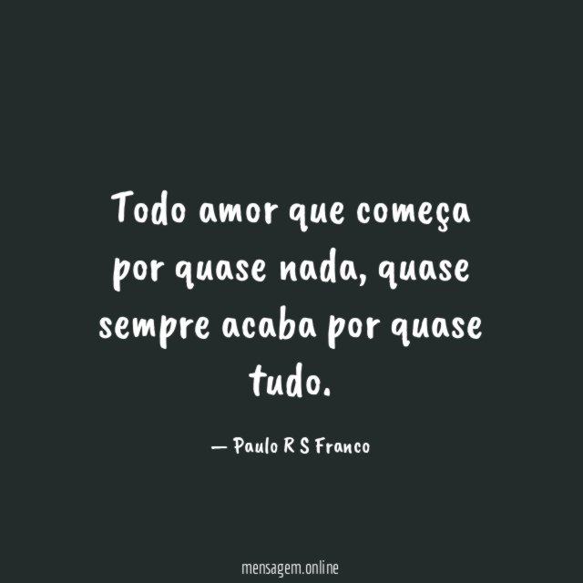Todo amor que começa por quase nada