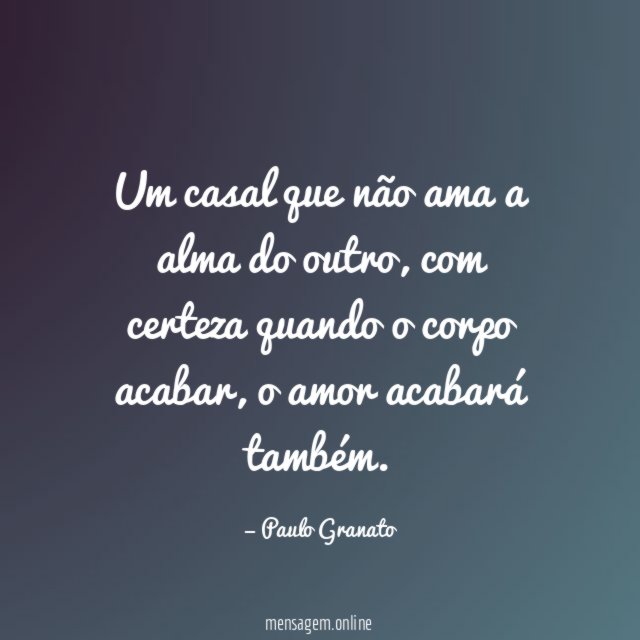 Um casal que não ama a alma do outro