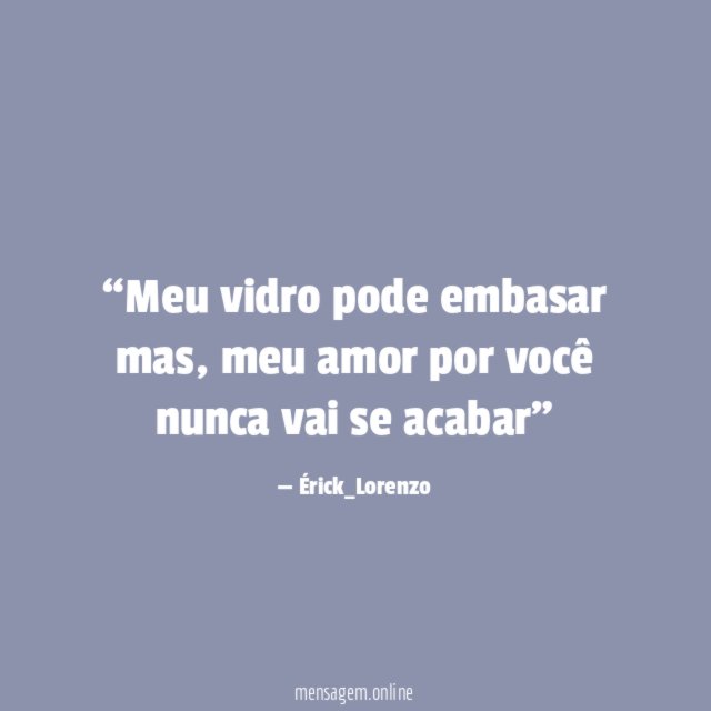 Meu vidro pode embasar mas