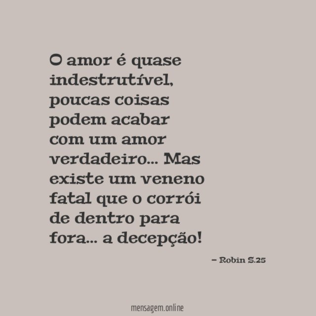 O amor é quase indestrutível