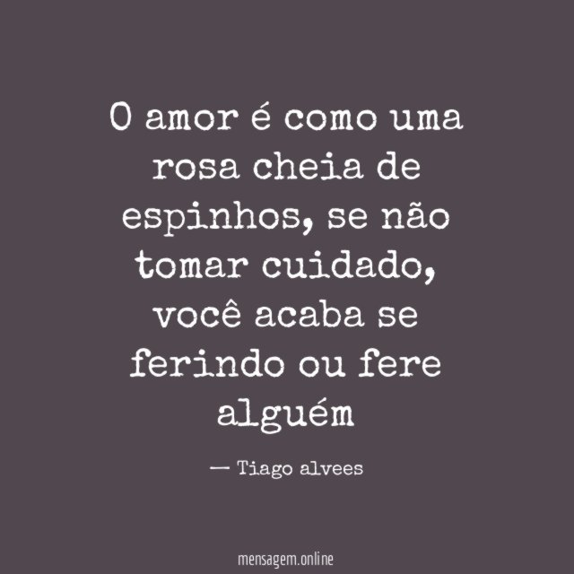 O amor é como uma rosa cheia de espinhos