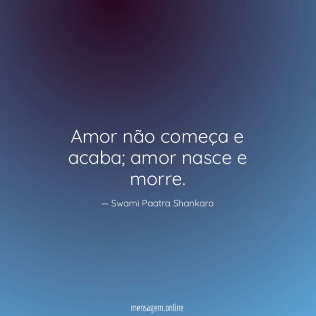 Amor não começa e acaba