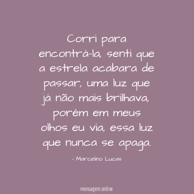 Corri para encontrá-la