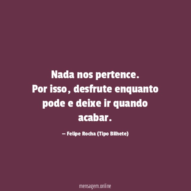 Nada nos pertence