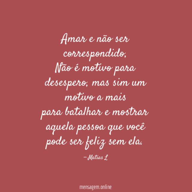 Amar e não ser correspondido