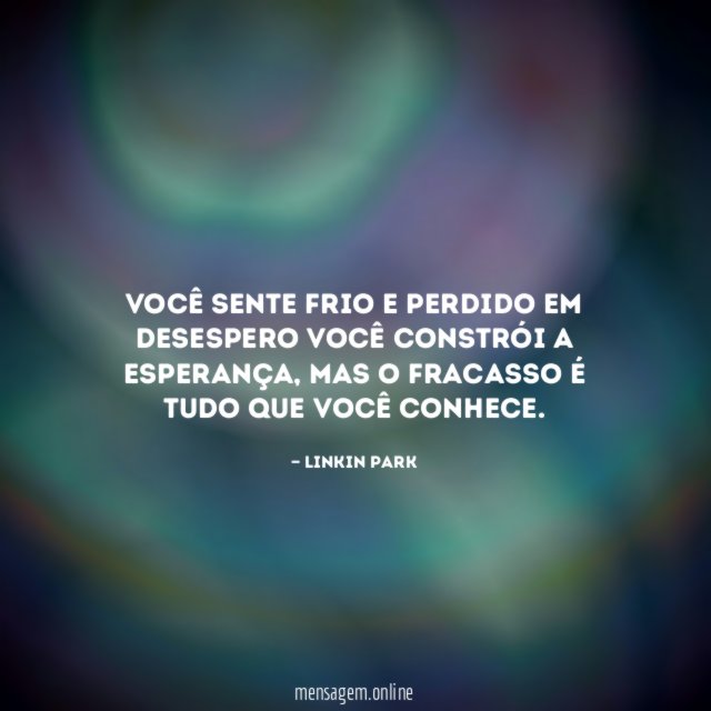 Você sente frio e perdido em desespero Você