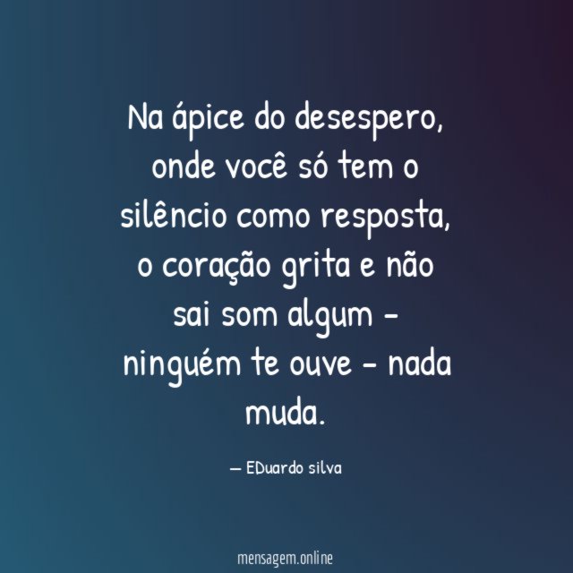 Na ápice do desespero