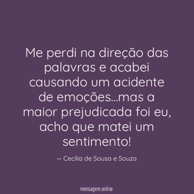 Me perdi na direção das palavras e acabei