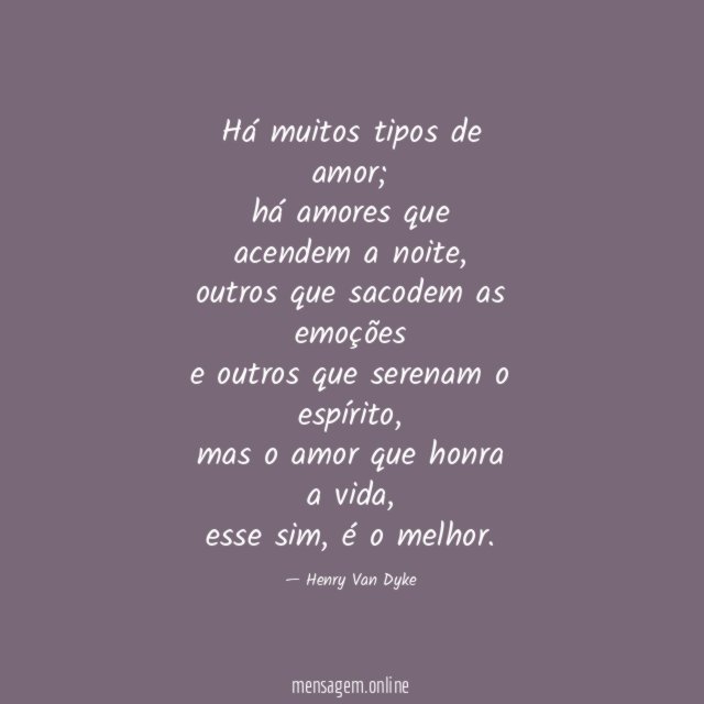 Há muitos tipos de amor
