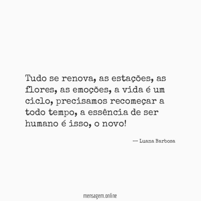 Tudo se renova