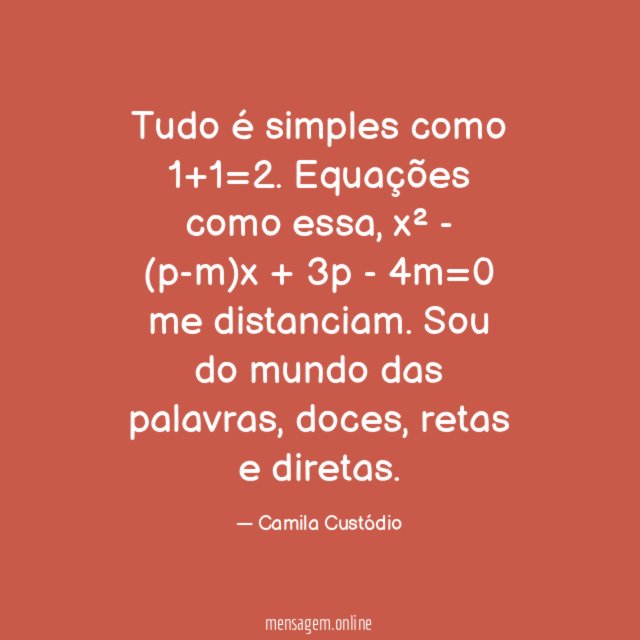 Tudo é simples como 1+1=2