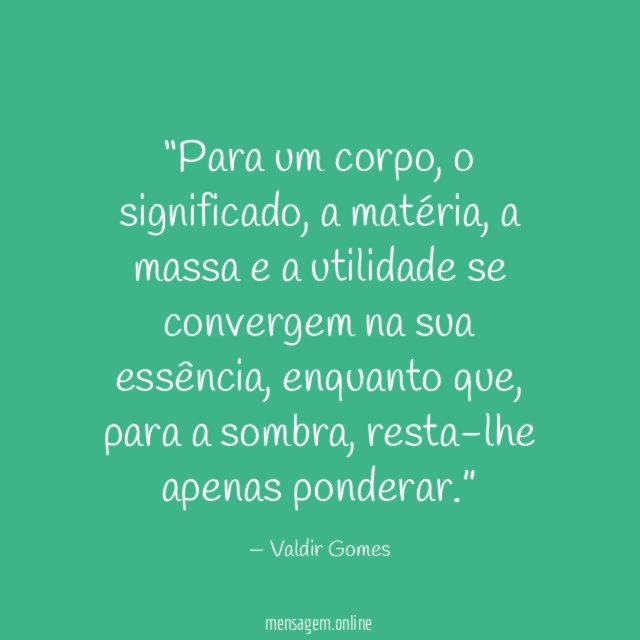 Para um corpo