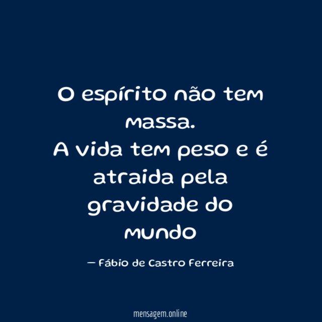 O espírito não tem massa