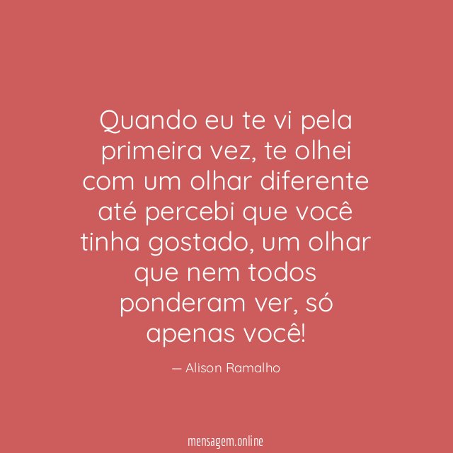 Quando eu te vi pela primeira vez