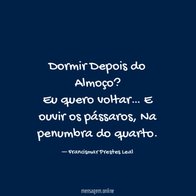 Dormir Depois do Almoço?