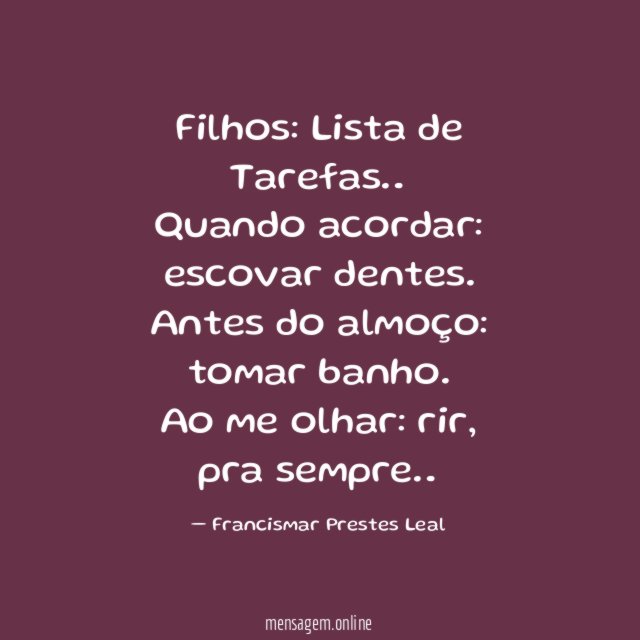 Filhos: Lista de Tarefas…
