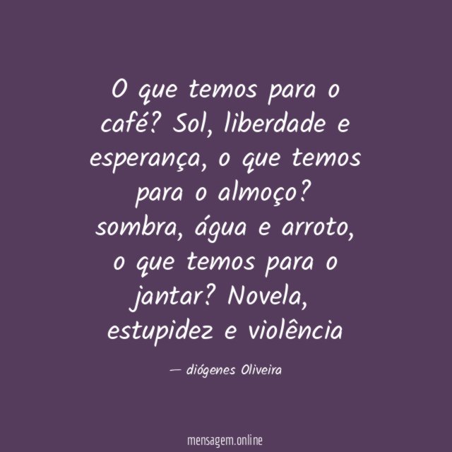 O que temos para o café
