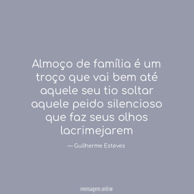 Almoço de família é um troço que vai